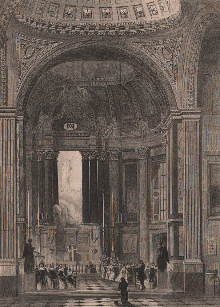 PARIS. Chapelle de la Vierge Saint-Sulpice. BICKNELL 1845 old antique print